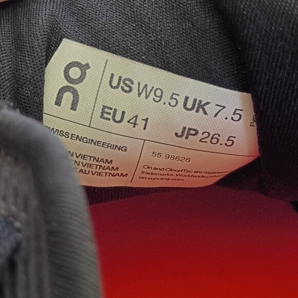 On Cloud Cloudgo Black Eclipse Running Sneakers Size 9.5 - Picture 5 of 10